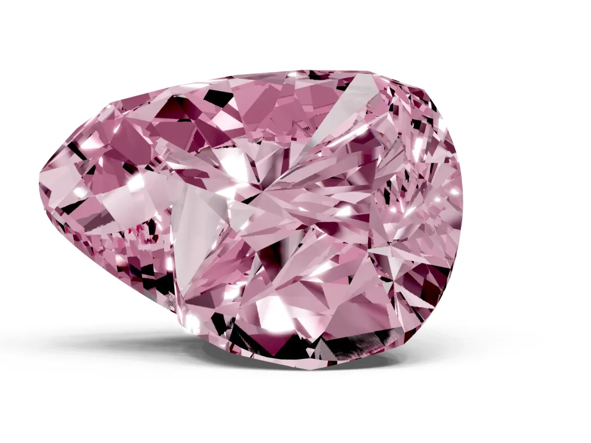 Fancy Pink Heart Cut Diamond Ring with Marquise Side Stones and Prong Setting Rose gold