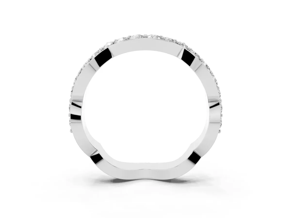 Round Diamond Pavé Zigzag Eternity Band Platinum