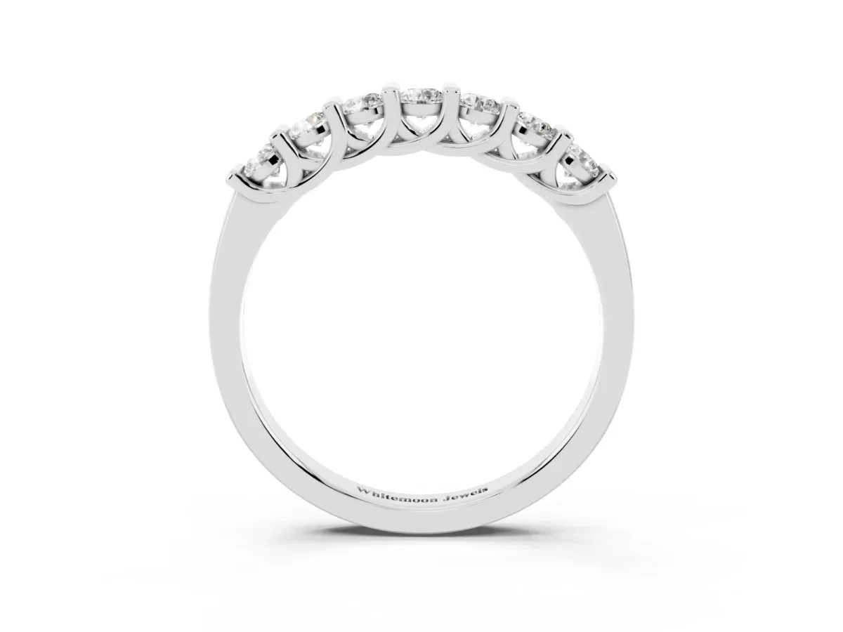 Channel-Set Round Diamond Half-Eternity Band White gold