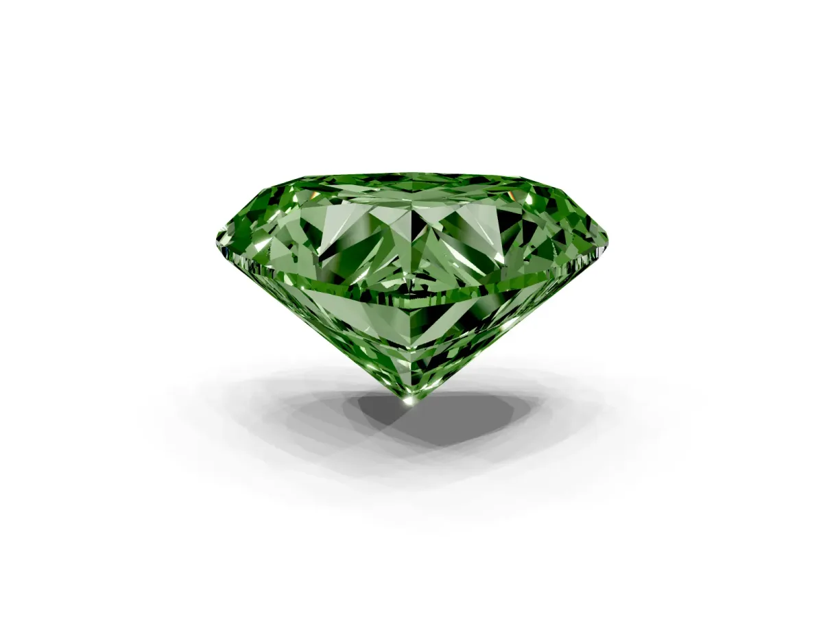 Fancy Green Heart Cut Diamond Ring with Marquise Side Stones and Prong Setting Platinum