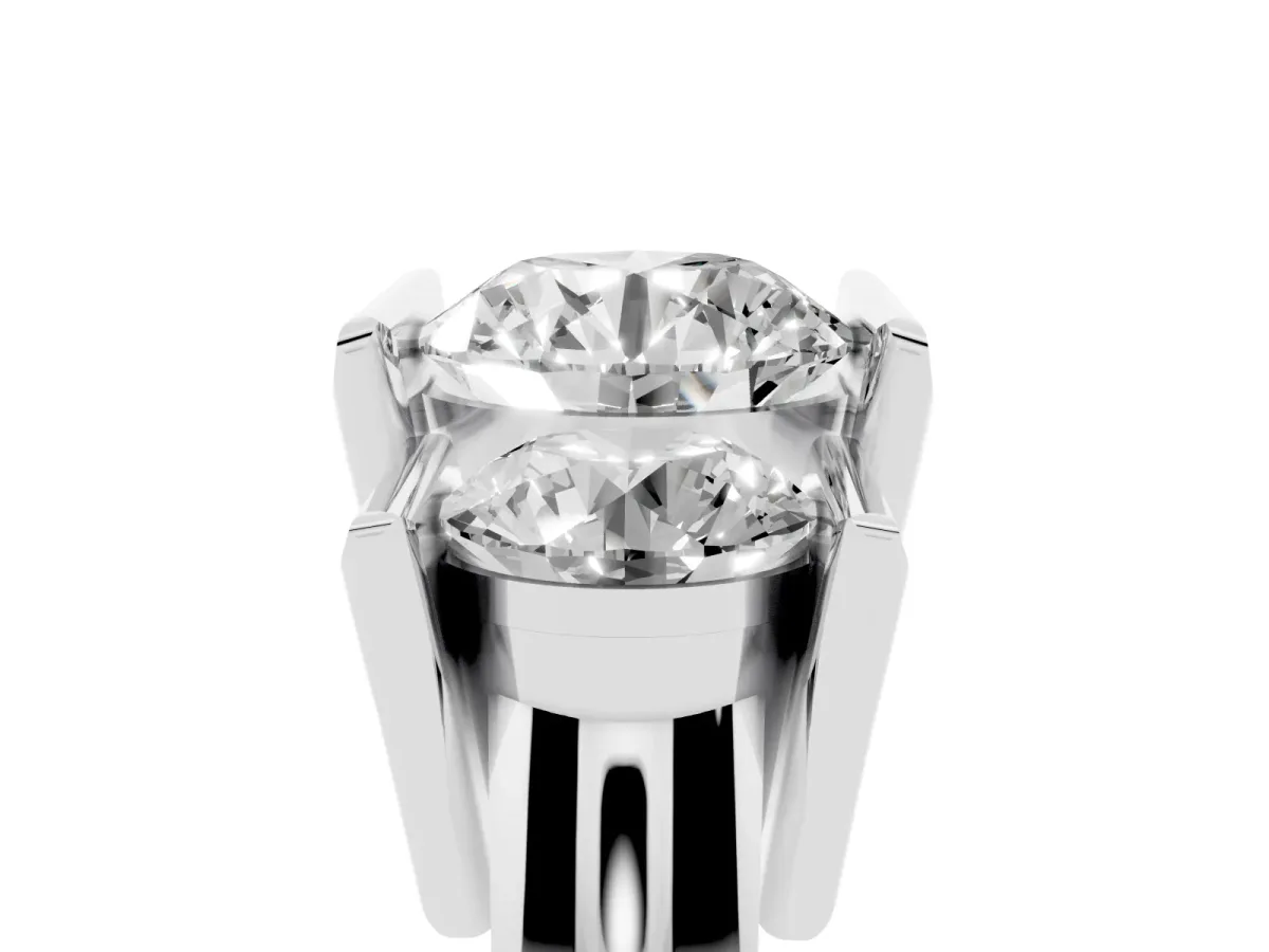 Three Stone Round Cut Cut Channel Set Diamond Ring Silver