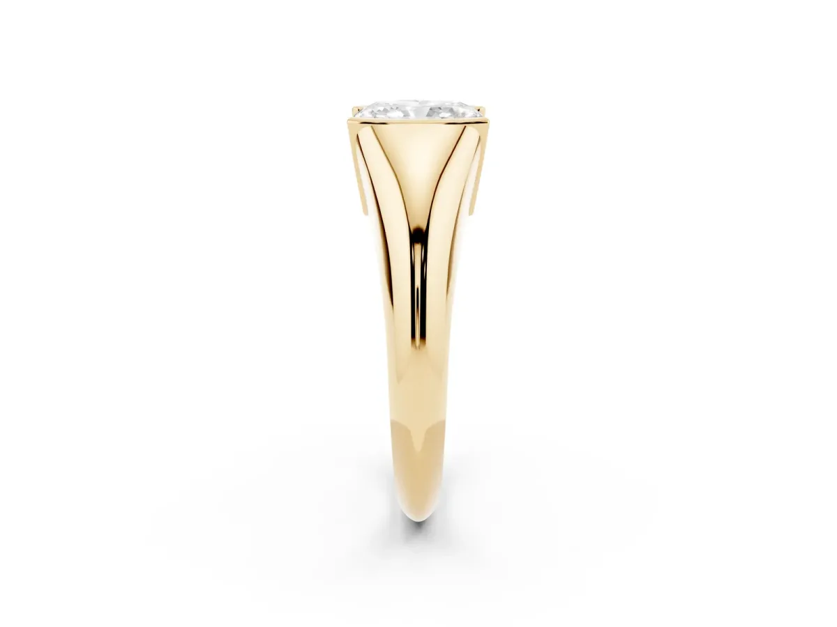 Radiant Cut Solitaire Tension Set Diamond Ring Yellow gold