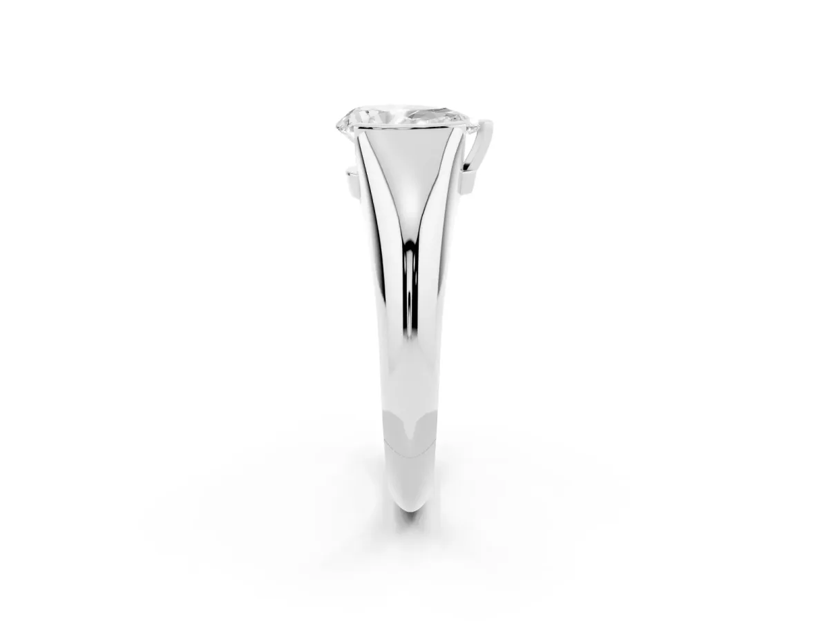 Pear Cut Solitaire Tension Set Diamond Ring White gold