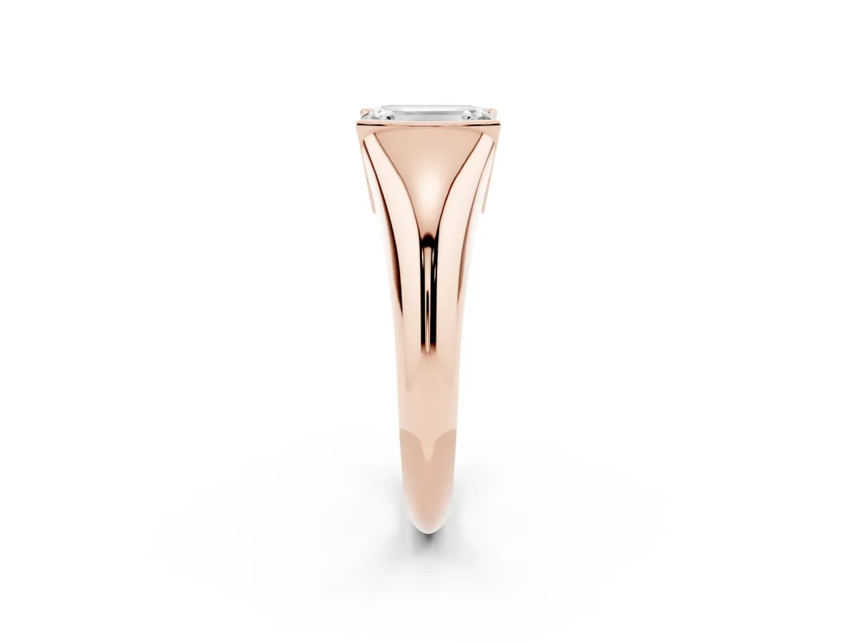 Emerald Cut Solitaire Tension Set Diamond Ring Rose gold