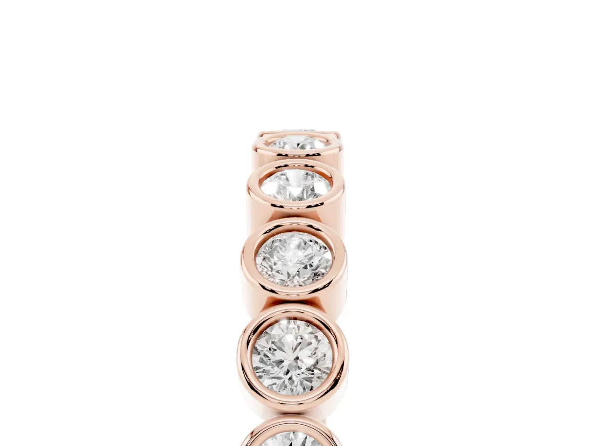 Bezel Set Round Diamond Eternity Band Rose gold