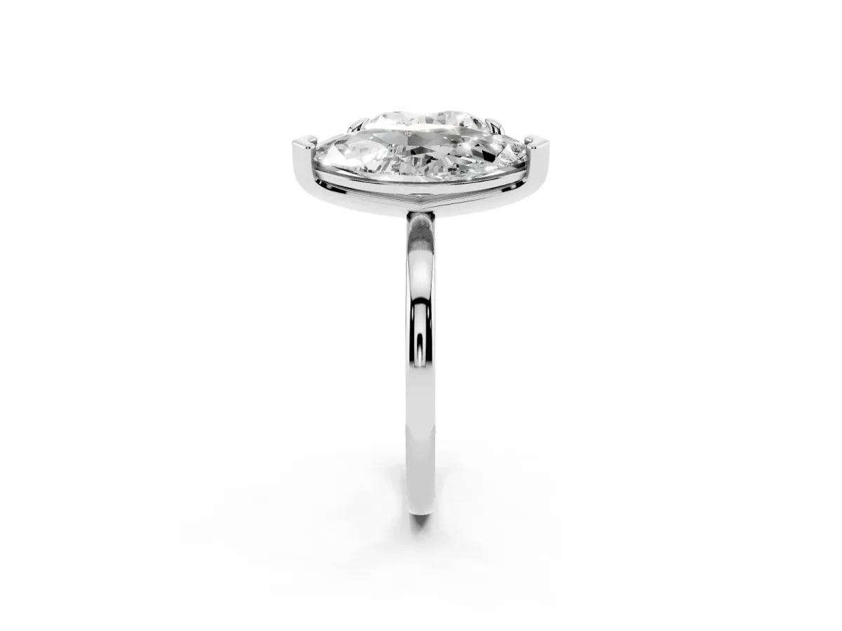 Heart and Marquise Toi Moi Ring with Prong Setting and Micro Pave Band White gold