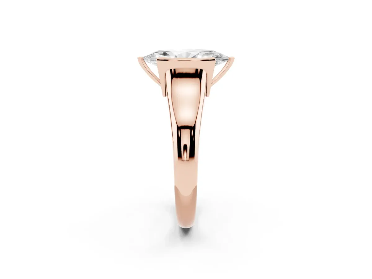 Marquise Cut Solitaire Tension Set Diamond Ring with Split Shank Band Rose gold
