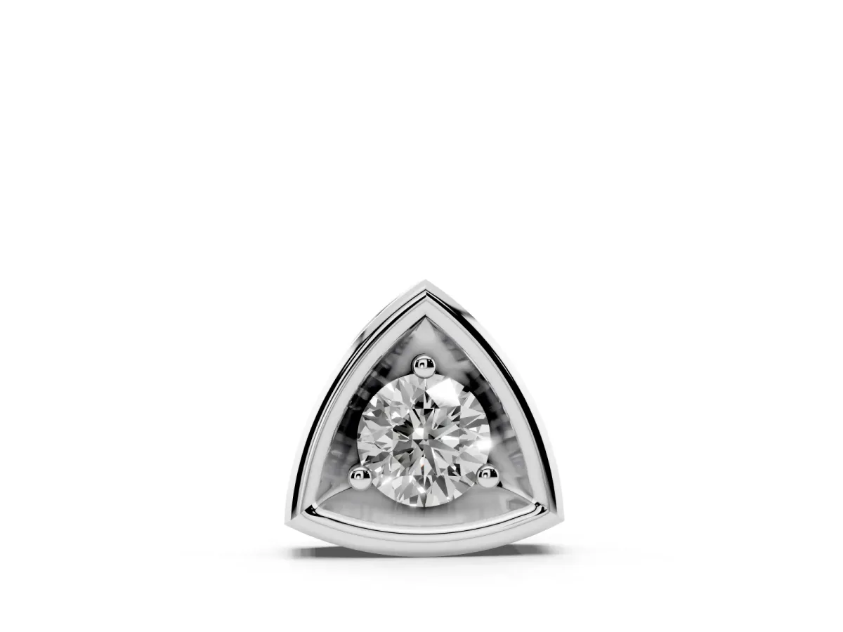 Trillion Cut Diamond Bezel Pendant Silver
