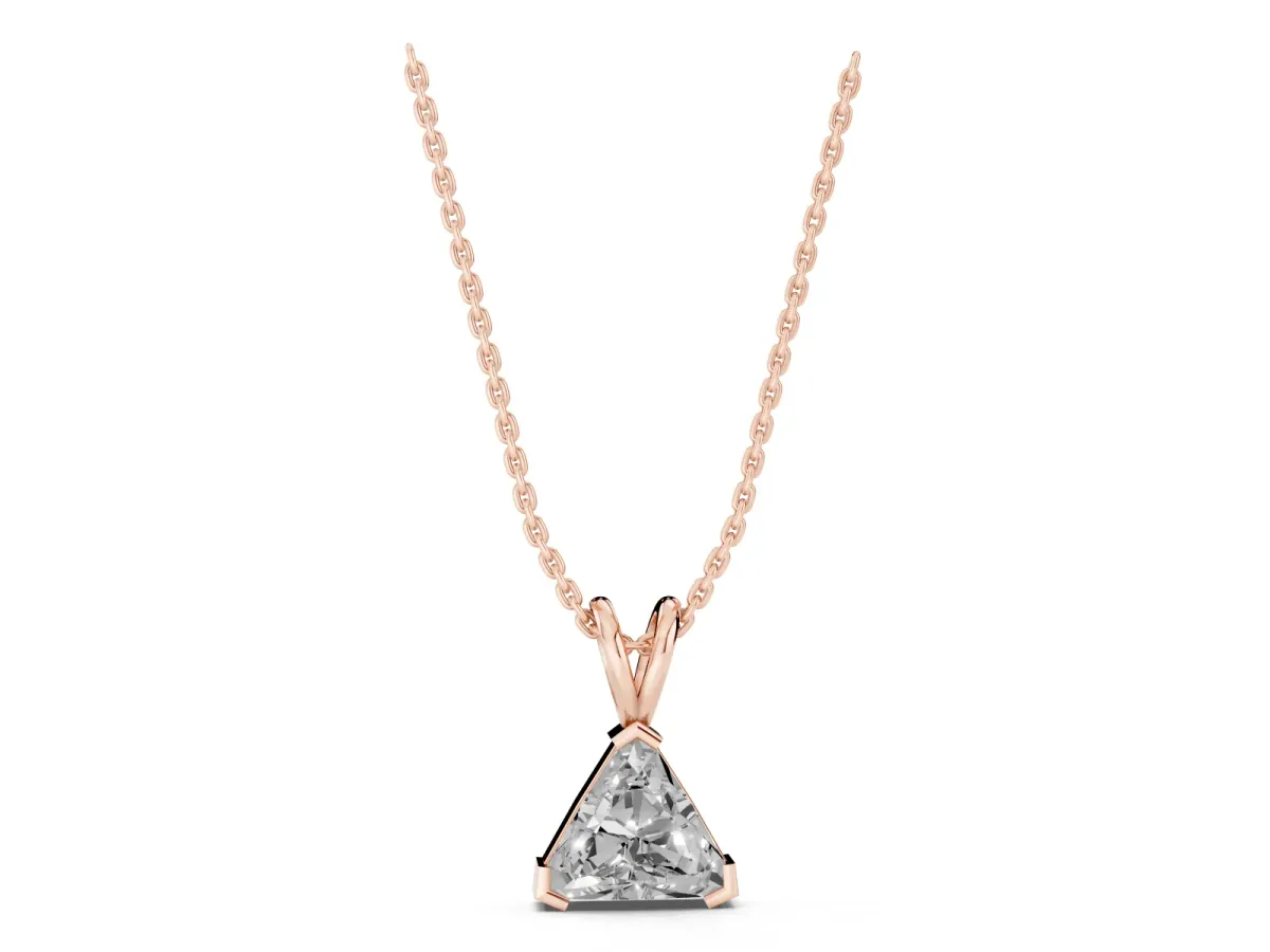 Bezel-Set trilliant Diamond Pendant Rose gold