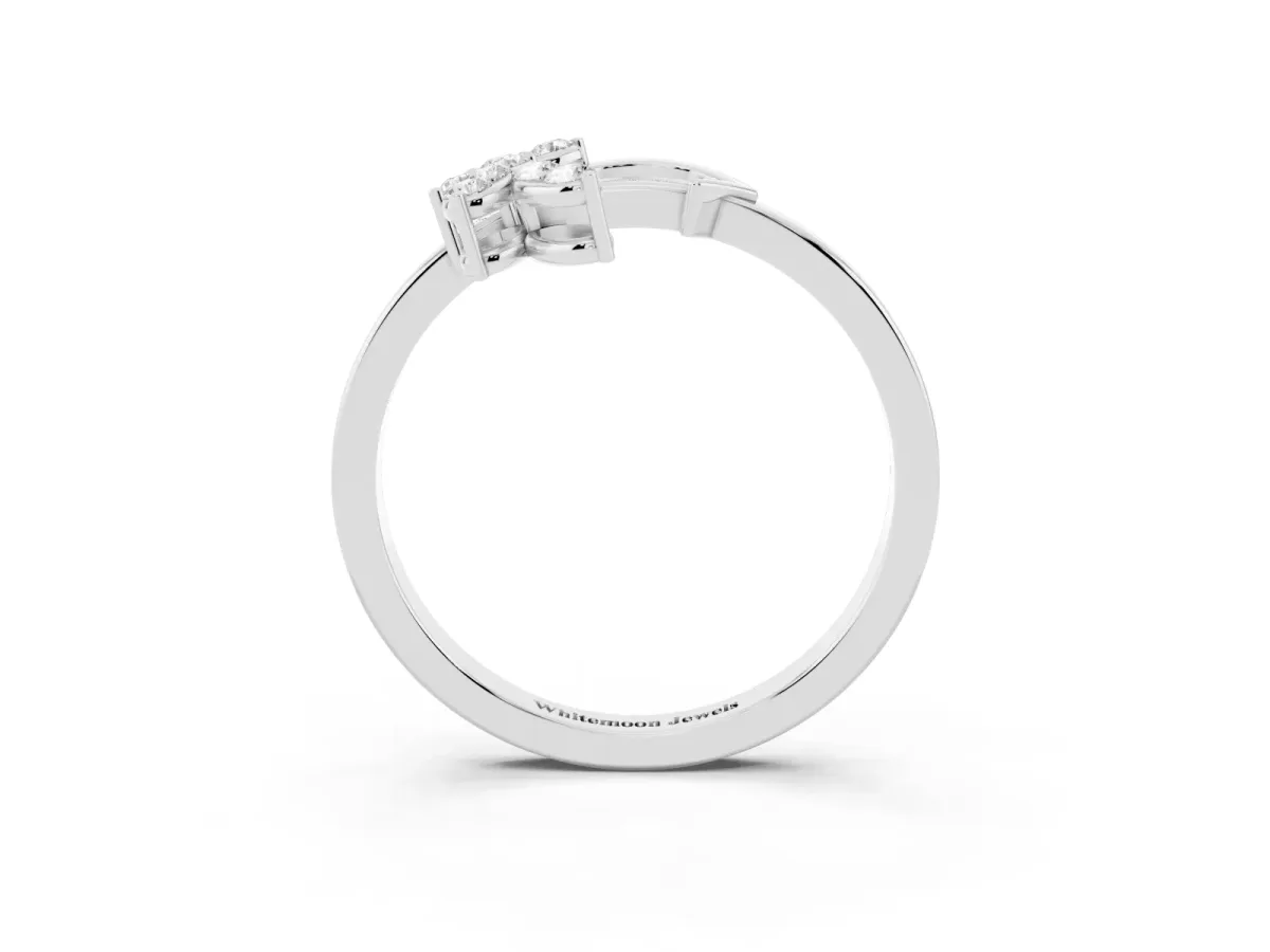 Round Diamond Milgrain Eternity Band with Channel Setting White gold
