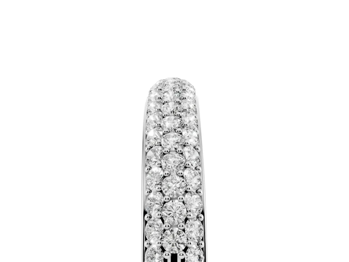 Pavé Round Diamond White Gold Eternity Band Silver
