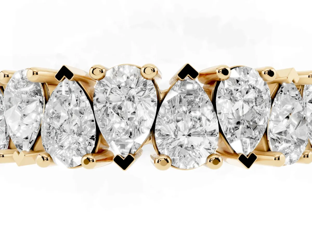 Pear Diamond Shared Prong Eternity Band Yellow gold