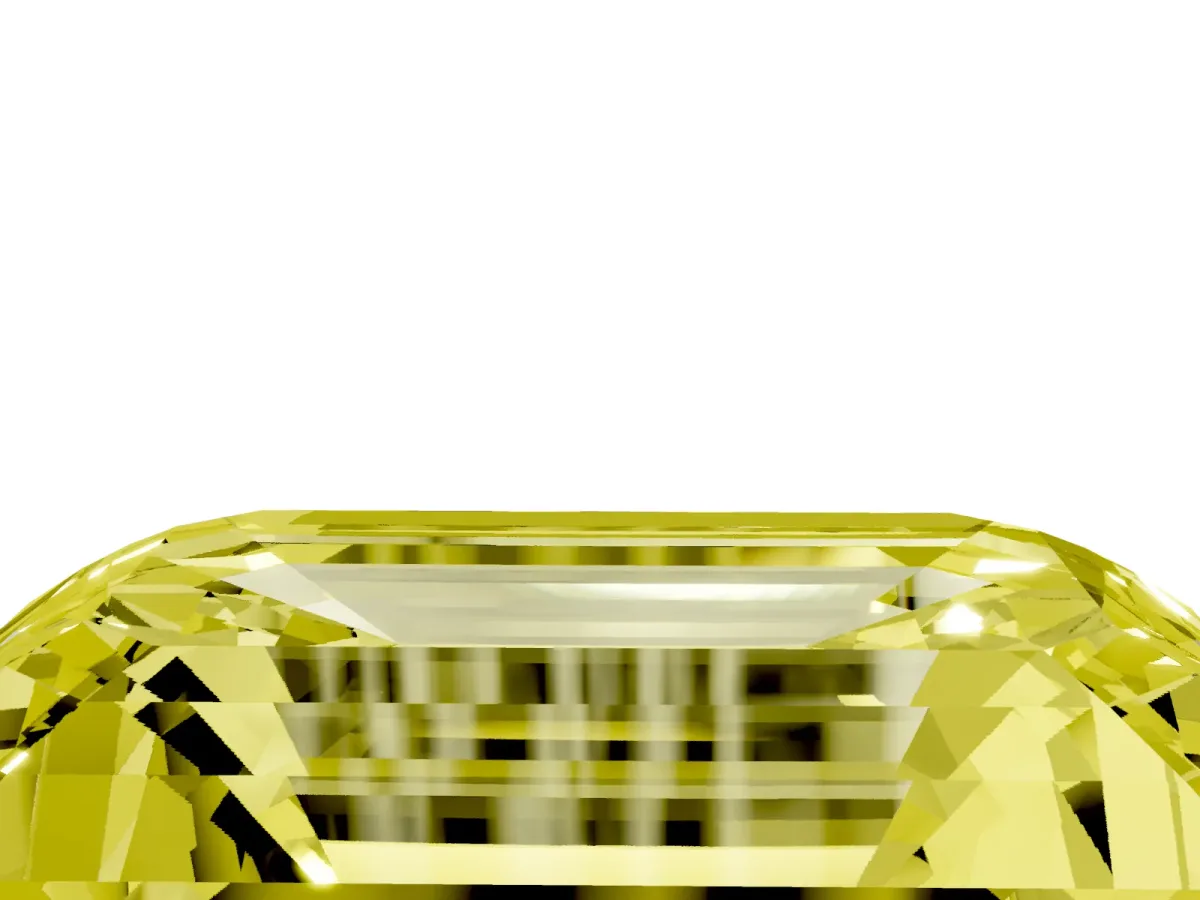 Fancy Yellow Emerald Cut Solitaire Twist Band Six-Prong Setting Yellow gold