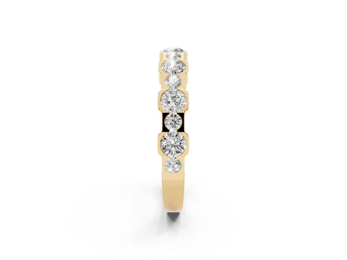 Round Diamond Promise Ring with Round Diamond Accents Yellow gold