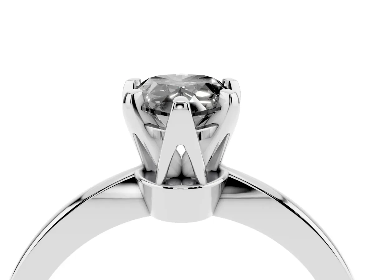 Fancy Black Pear Cut Solitaire Engagement Ring with Six-Prong Setting and Tapered Band Platinum
