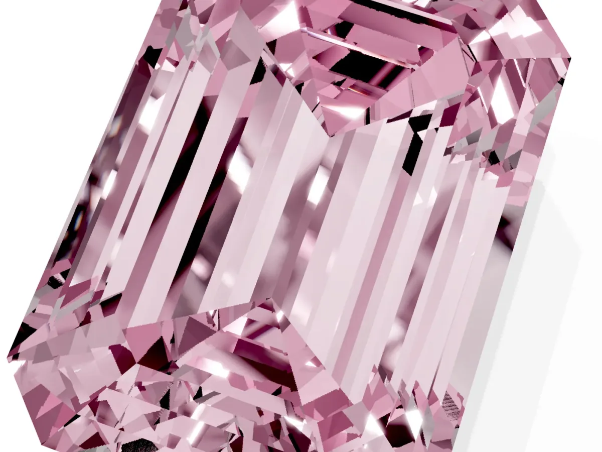Fancy Pink Emerald Cut Cut Pave Band Milgrain Solitaire Ring Silver