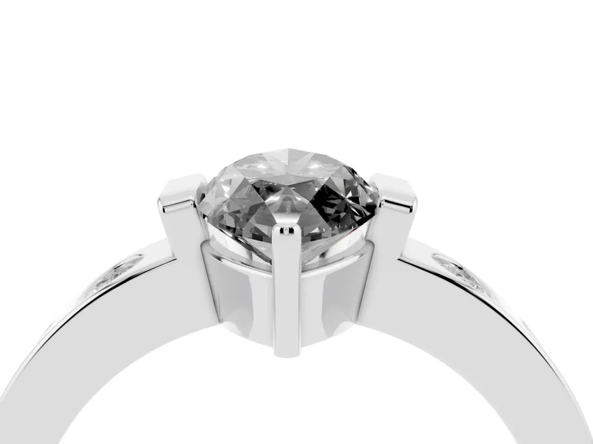 Fancy Black Marquise Cut Brilliant Channel-Set Diamond Ring with Bezel Prong Setting Silver
