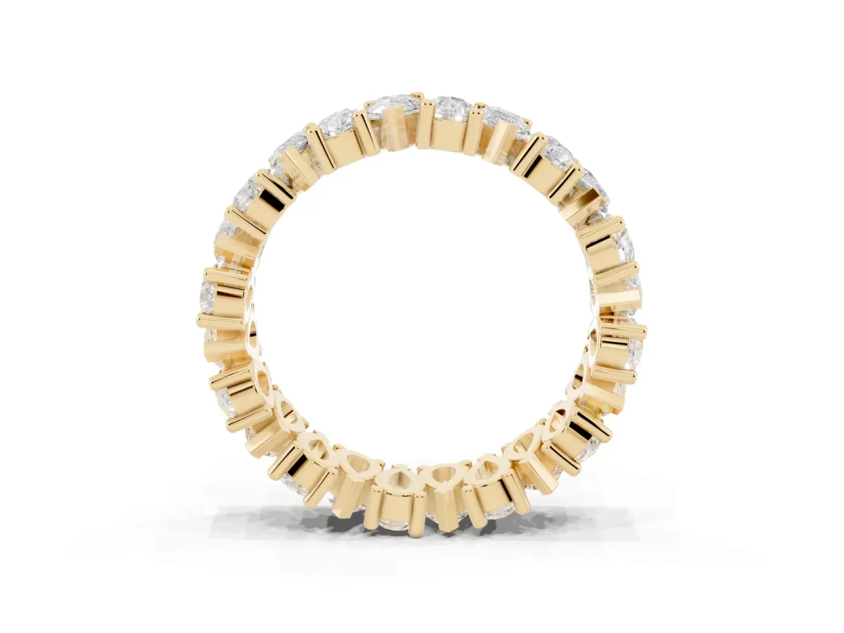 Pear Diamond Shared Prong Eternity Band Yellow gold