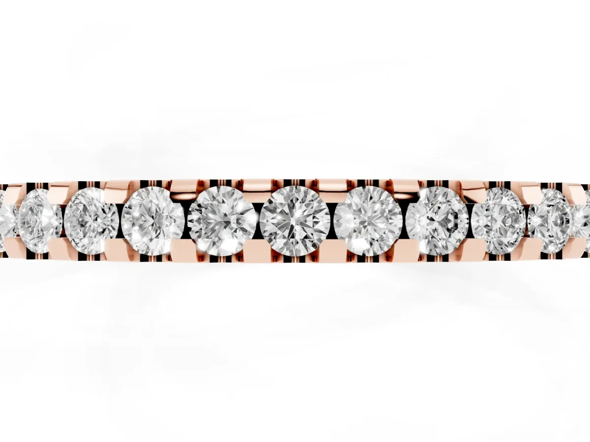 Round Diamond Half Eternity Prong Set Band Rose gold