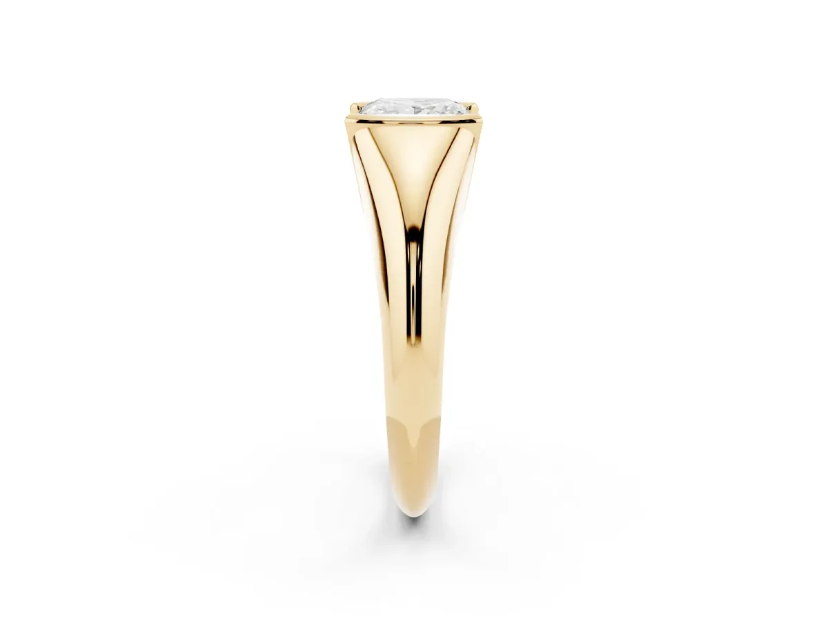 Princess Cut Solitaire Tension Set Diamond Ring Yellow gold