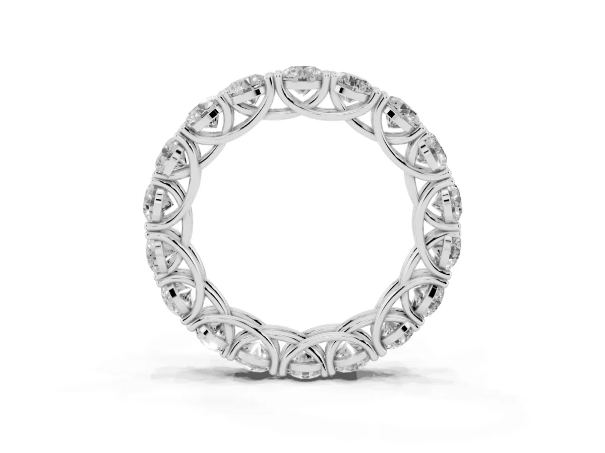 Round Diamond Woven Full Eternity Band Silver