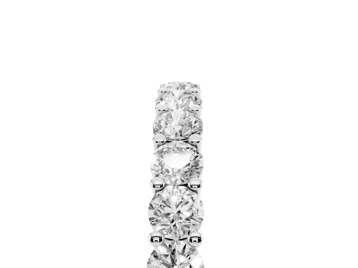 Alternating Round Diamond Promise Ring with Round Diamond Accents Silver