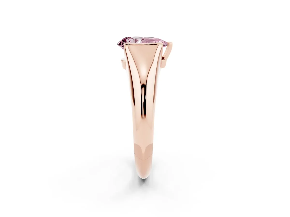 Fancy Pink Pear Cut Solitaire Tension Set Diamond Ring Rose gold