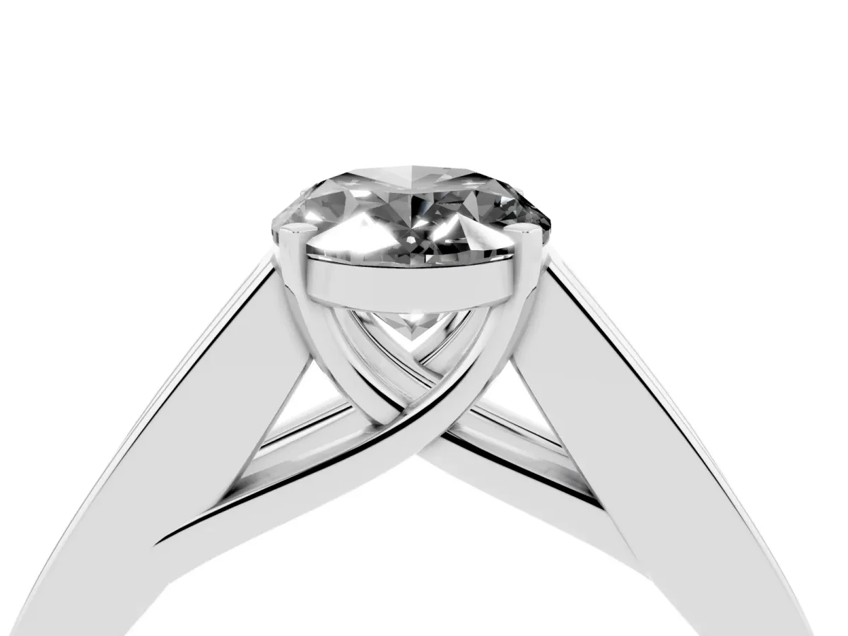 Fancy Black Oval Cut Cut Channel Set Solitaire Ring with Four-Prong Setting White gold