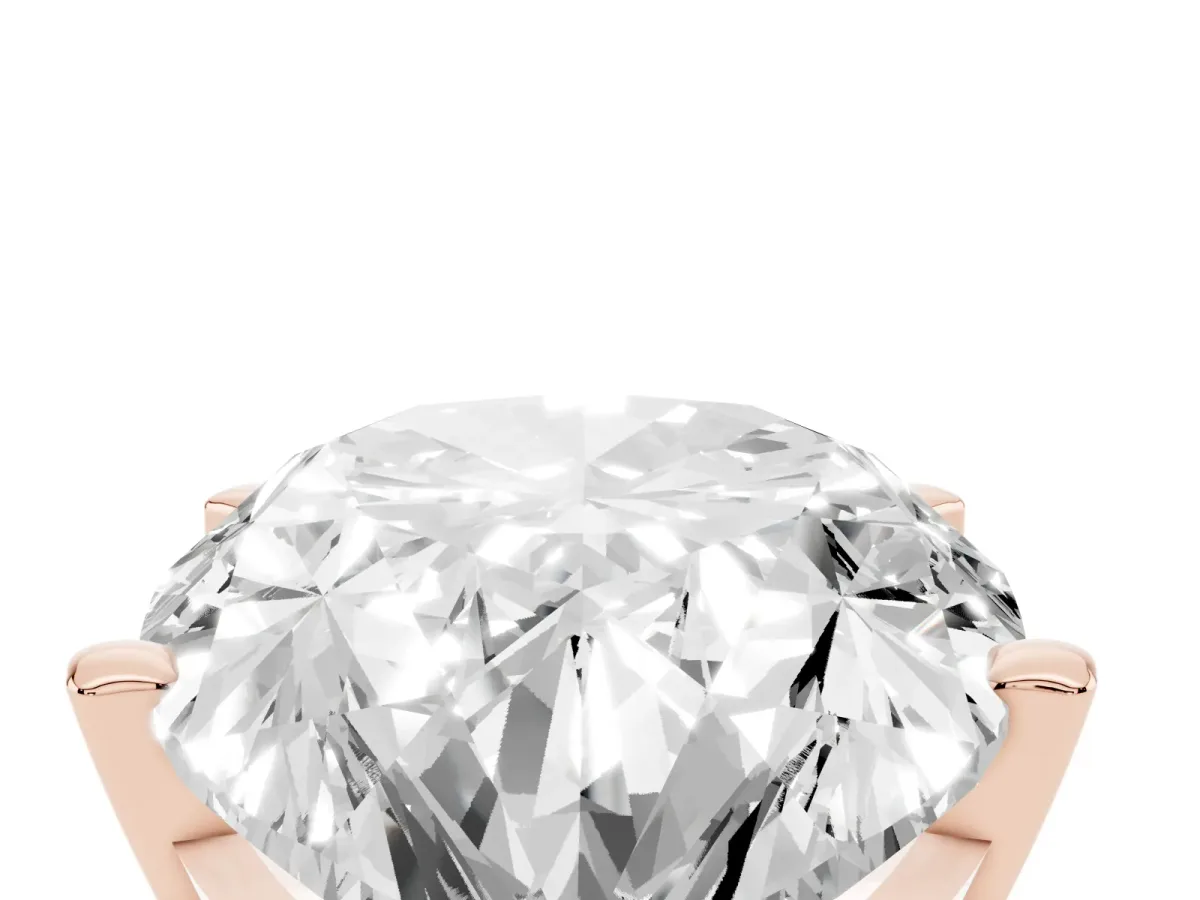 Pear Cut Diamond Solitaire Ring with Prong Setting and Classic Band Rose gold