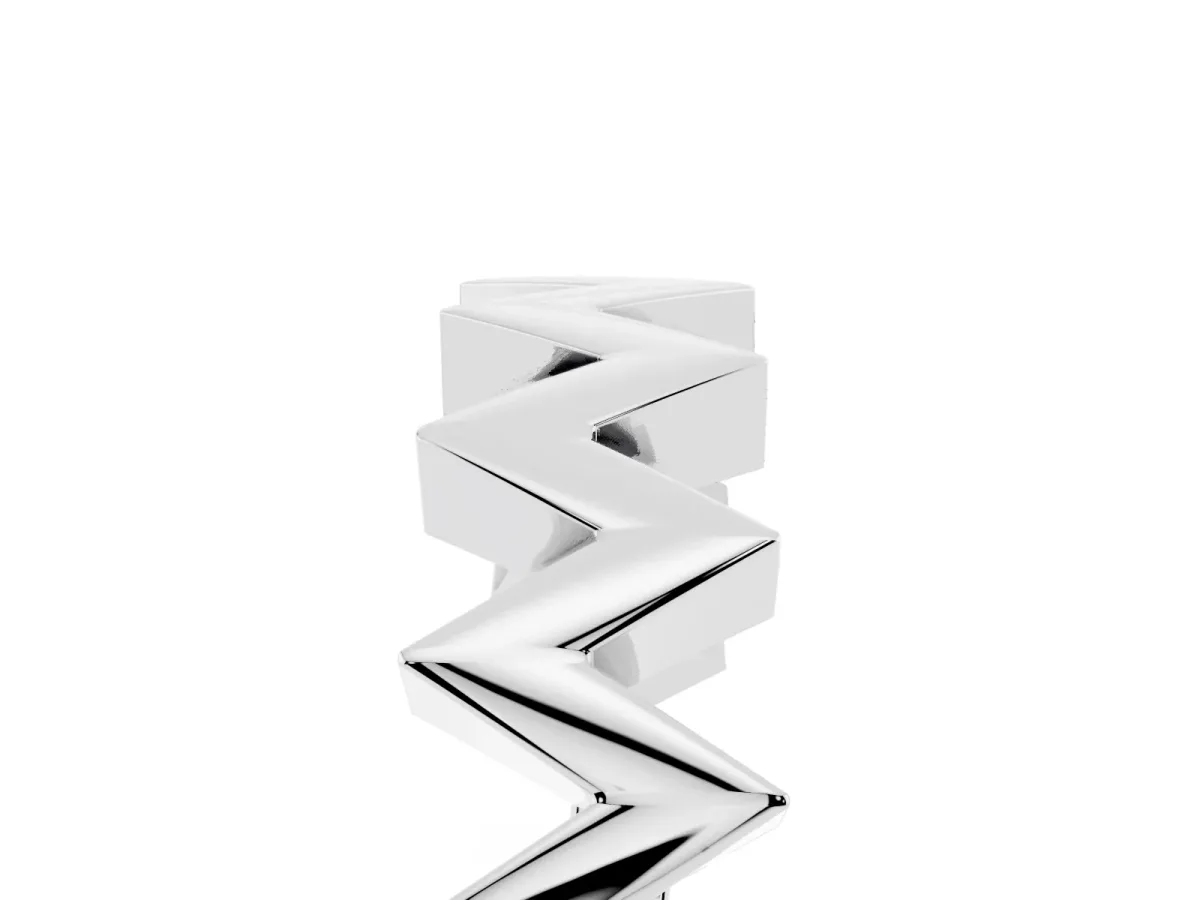 Zigzag Chevron Band Silver
