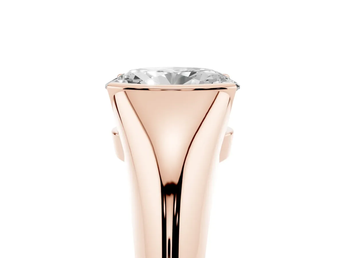 Oval Cut Solitaire Tension Set Diamond Ring Rose gold