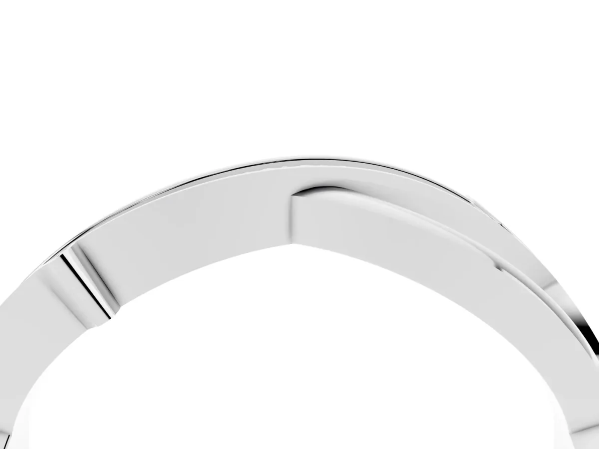 Pavé Round Diamond Twist Band with Channel Setting White gold