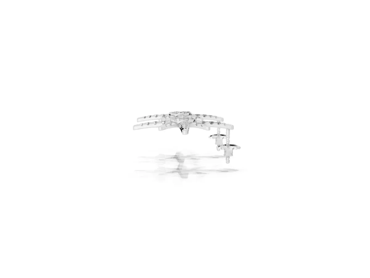 Pavé Diamond Starburst Stud Earrings White gold