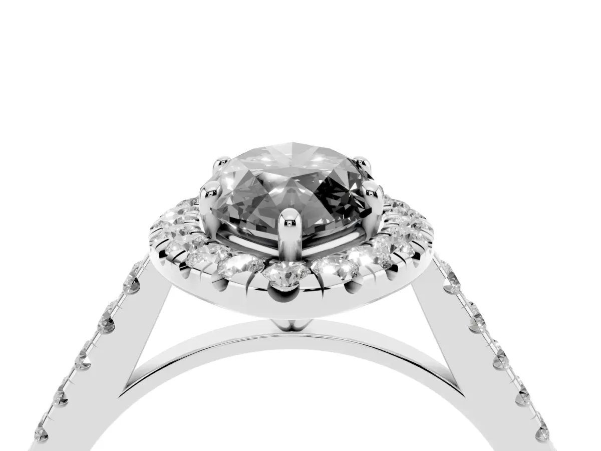 Fancy Black Marquise Cut Halo Pave Diamond Engagement Ring with Four-Prong Setting Platinum