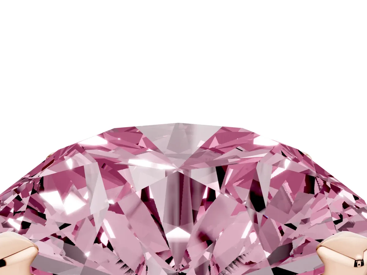 Fancy Pink Round Cut Diamond Solitaire Ring with Prong Setting and Classic Band Rose gold