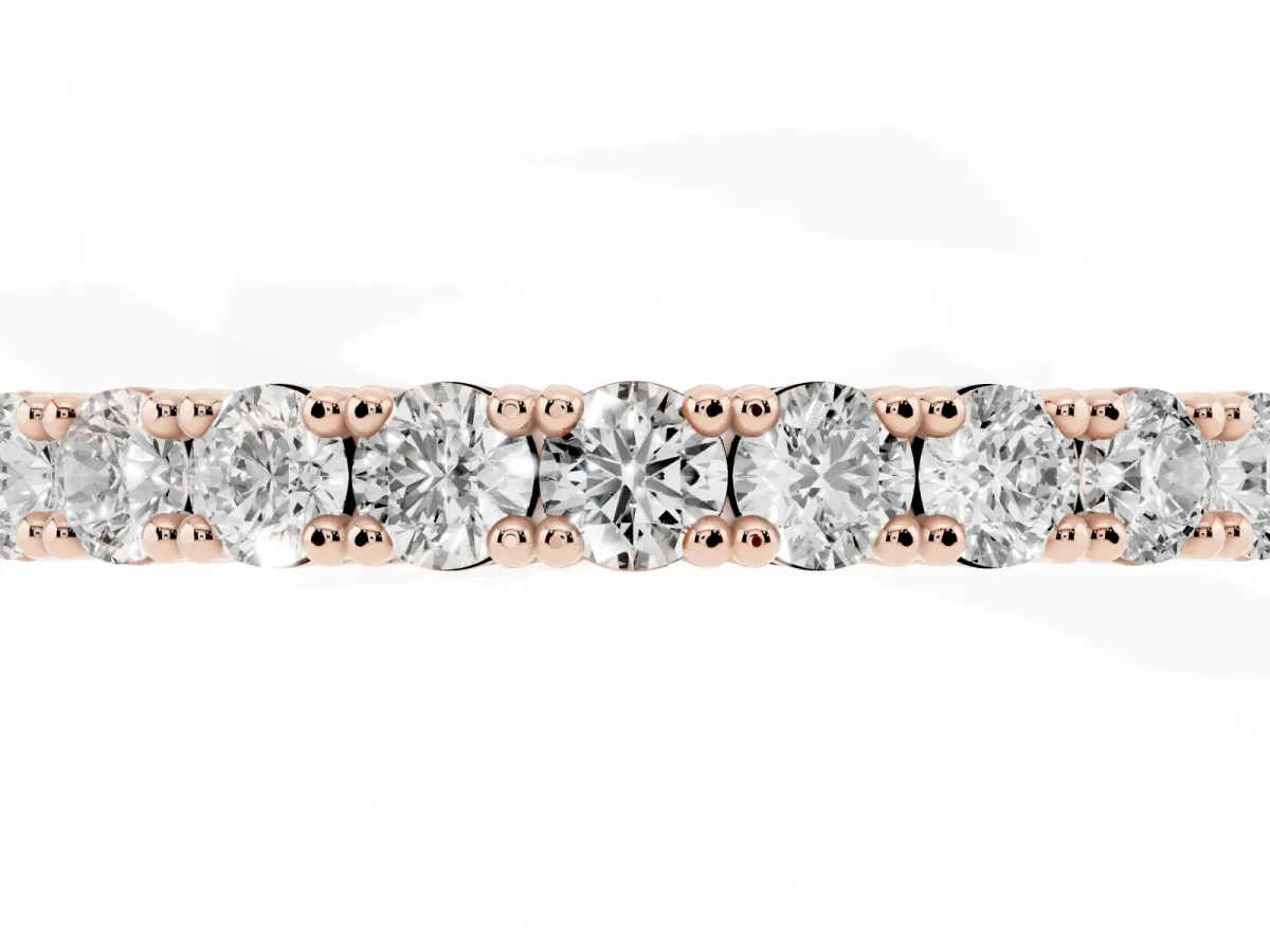 Round Diamond Half-Eternity Band with Shared Prong Setting Rose gold