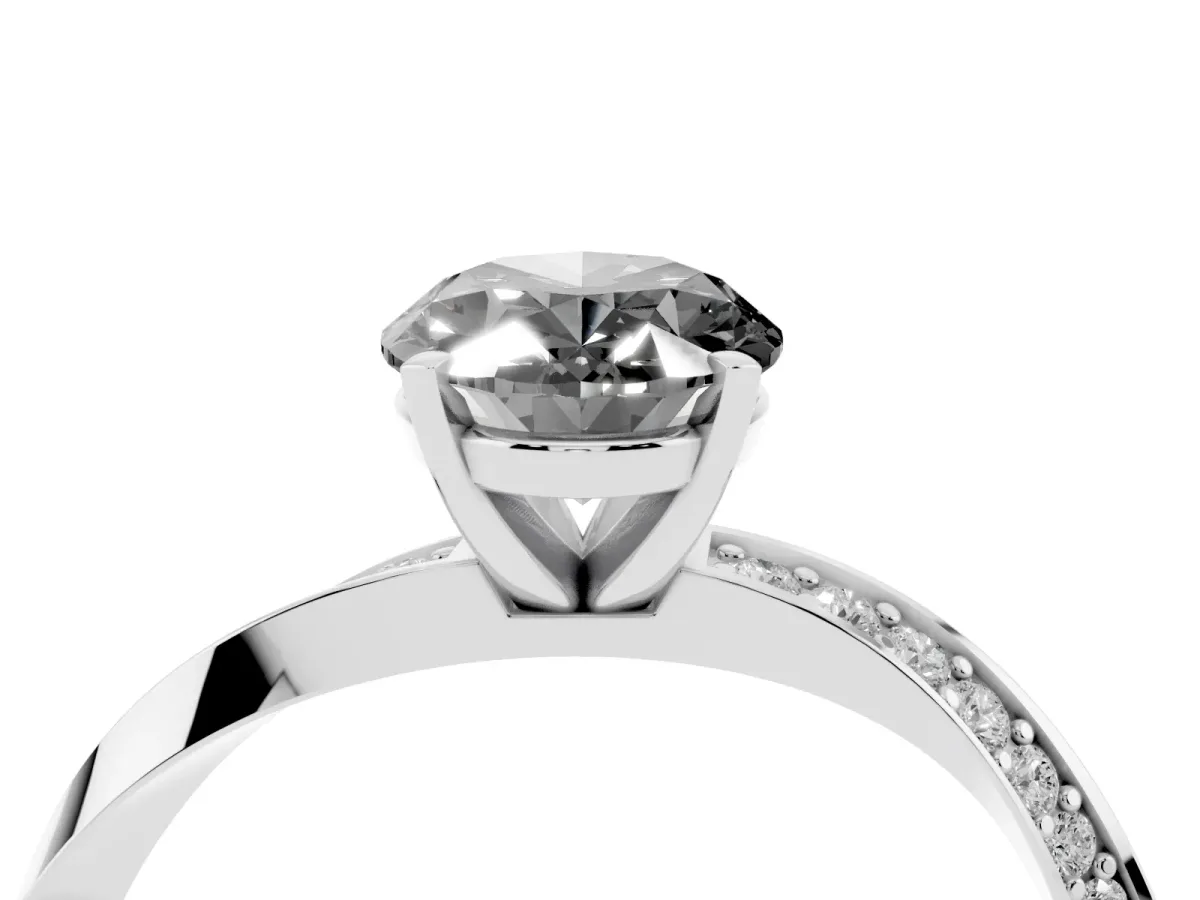 Fancy Black Oval Cut Diamond Engagement Ring with Side Stone Accents and Four-Prong Setting Platinum