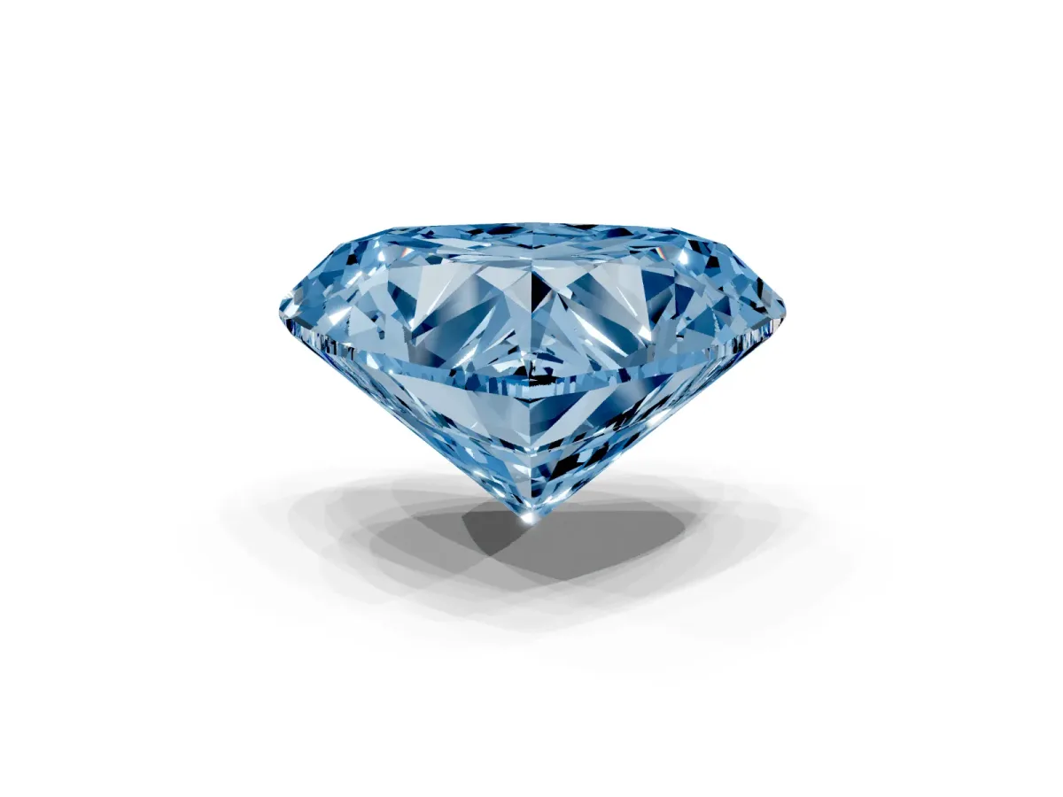 Fancy Blue Heart Cut Diamond Ring with Marquise Side Stones and Prong Setting Platinum