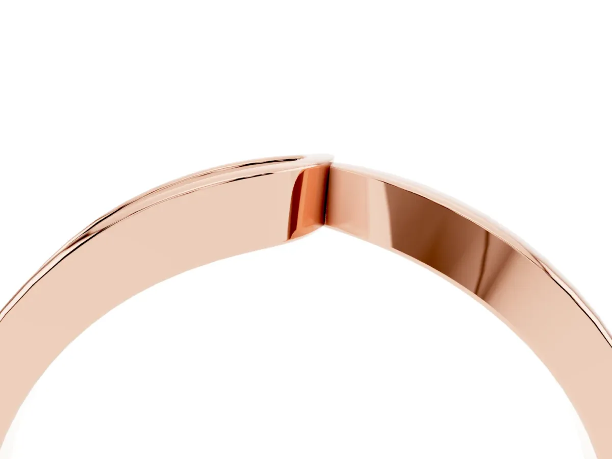 Channel Set Round Diamond Contour Band Rose gold