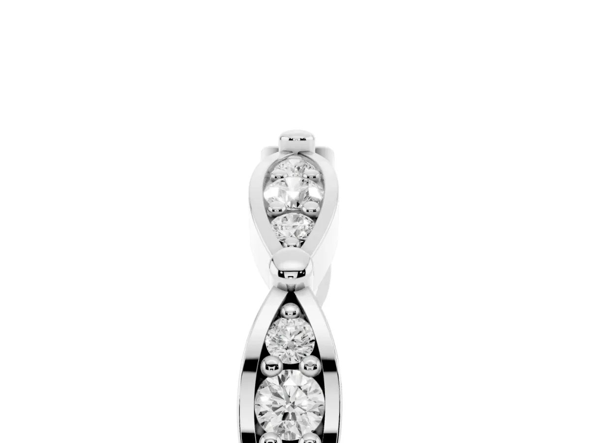Marquise Diamond Pavé Eternity Band with Bezel Setting Silver