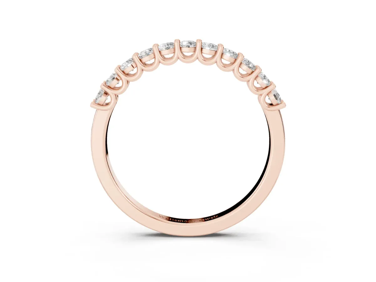 Round Diamond Pavé Half-Eternity Band Rose gold