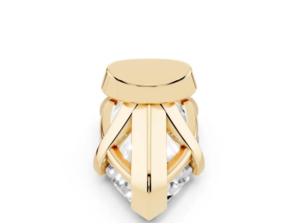 Marquise Cut Diamond Solitaire Ring with Prong Setting and Classic Band Yellow gold