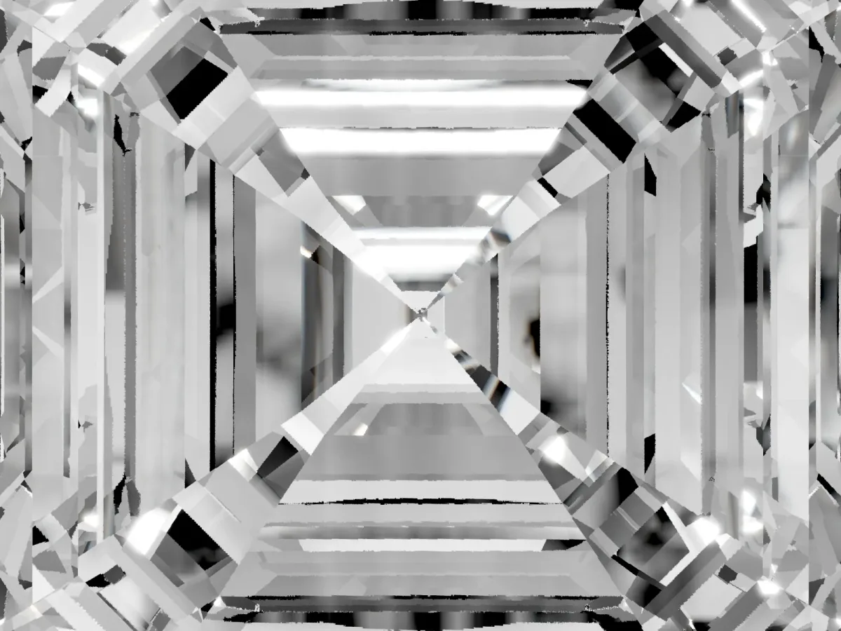 Asscher Cut Halo Diamond Ring with Milgrain Edge and Round Prong Setting Platinum