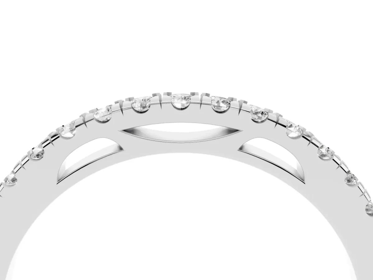 Round Diamond Pavé Set Eternity Band White gold