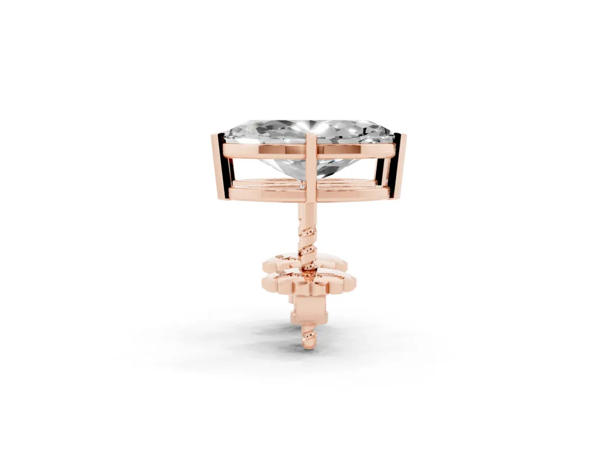 Marquise Cut Diamond Stud Earrings Rose gold