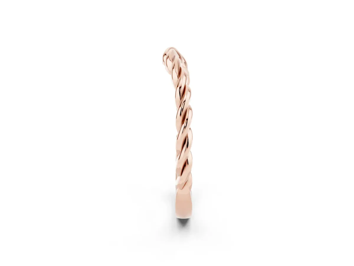 Marquise Diamond Twist Eternity Band with Bezel Setting Rose gold
