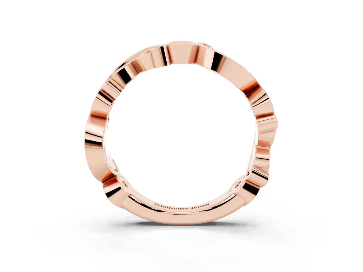 Marquise and Round Diamond Infinity Eternity Band with Bezel Setting Rose gold