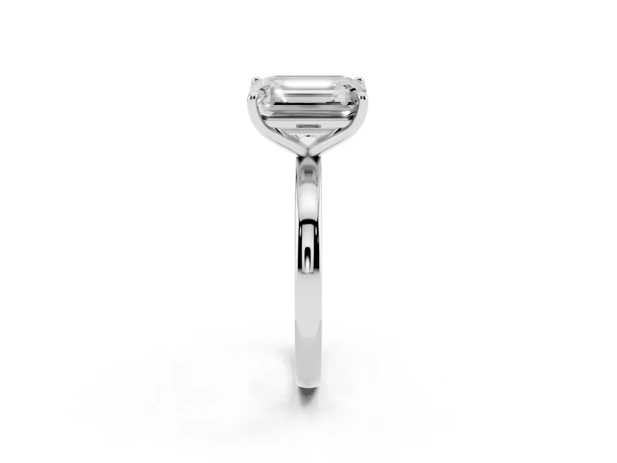 Pear Cut and Emerald Cut Toi Moi Ring with Prong Setting Platinum