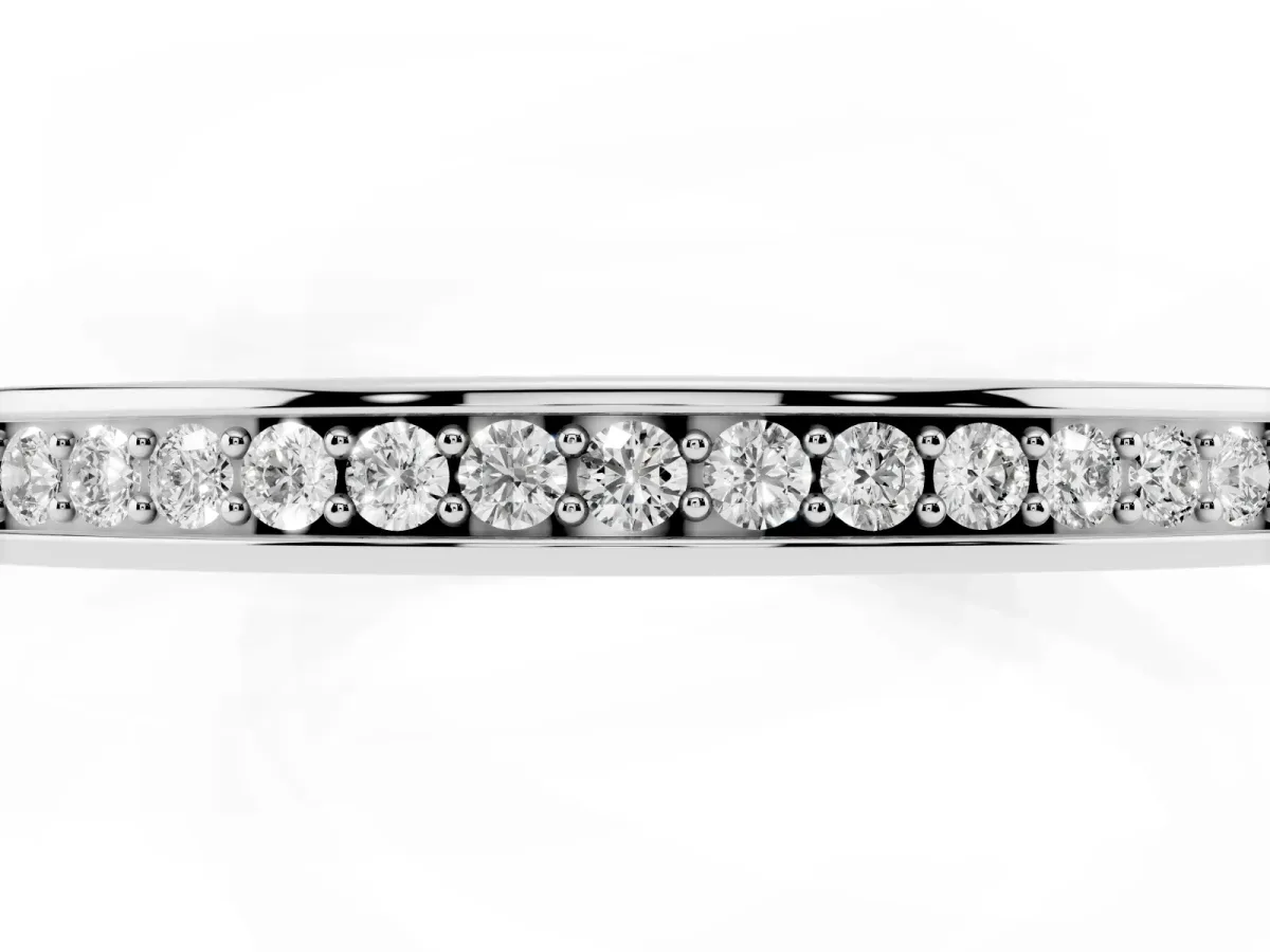 Round Diamond Half Eternity Pavé Band Platinum