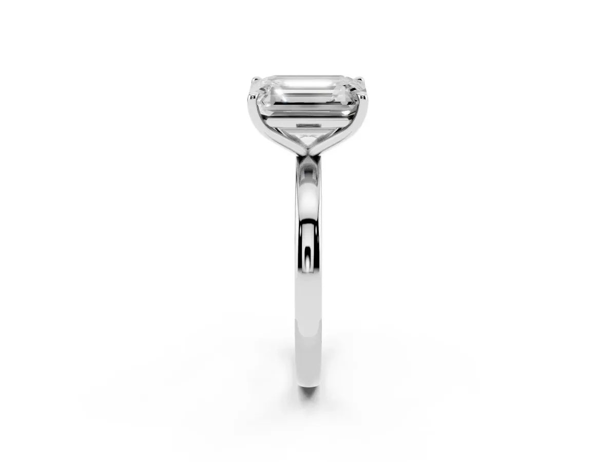 Fancy Green Oval Cut and Emerald Cut Toi Moi Ring with Prong Setting Platinum